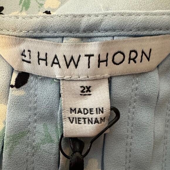 41 Hawthorn Sleeveless V-Neck Blouse Women’s Size 2X Blue Floral Print NWT - Picture 6 of 7